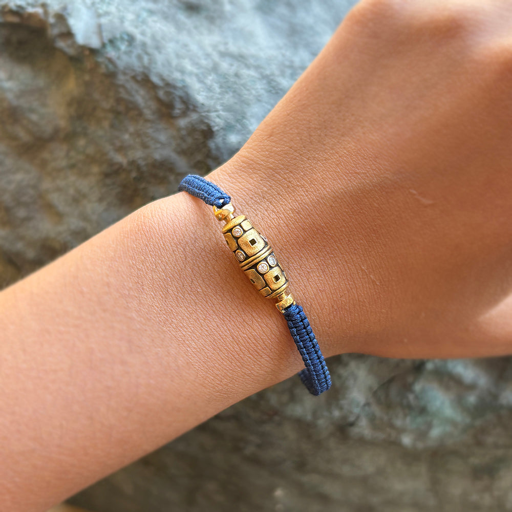 Diamond Vario Clasp & Macrame Bracelet - "Little Windows"