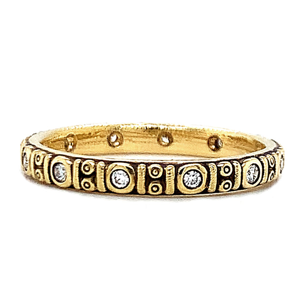 Alex Sepkus Diamond & 18K Yellow Gold Circle Band Front