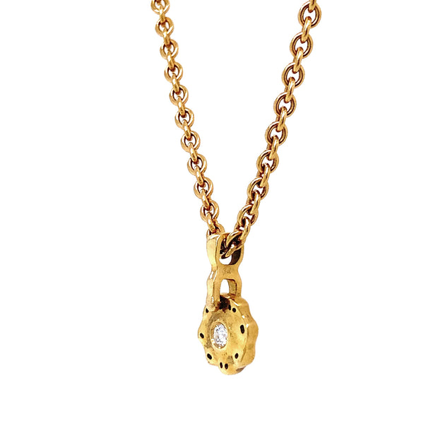 Yellow Gold & Diamond Pendant - "Flora"