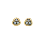 Diamond Stud Earrings - "Swirling Waters"