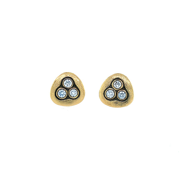 Diamond Stud Earrings - "Swirling Waters"