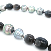 Tahitian Pearl & Moonstone Necklace with Vario Clasp - "Ta'aroa"