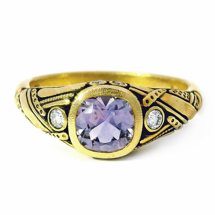 Mauve Montana Sapphire & Diamond Ring - "Reed"