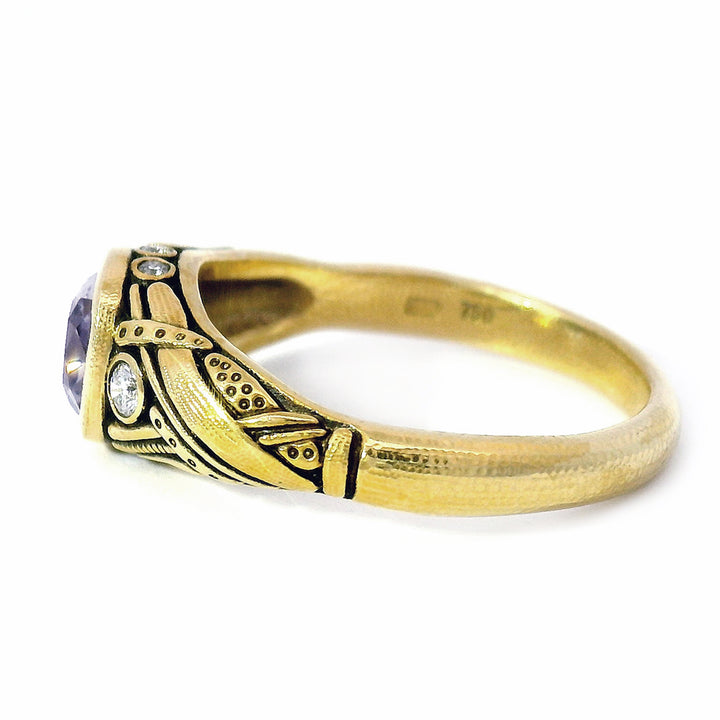 Mauve Montana Sapphire & Diamond Ring - "Reed"