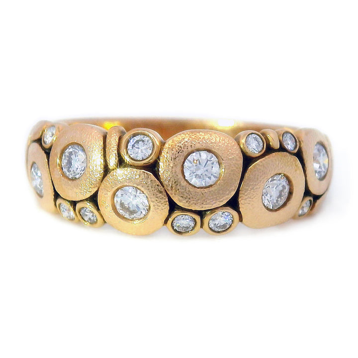 18K Rose Gold Diamond Dome Ring - "Candy"