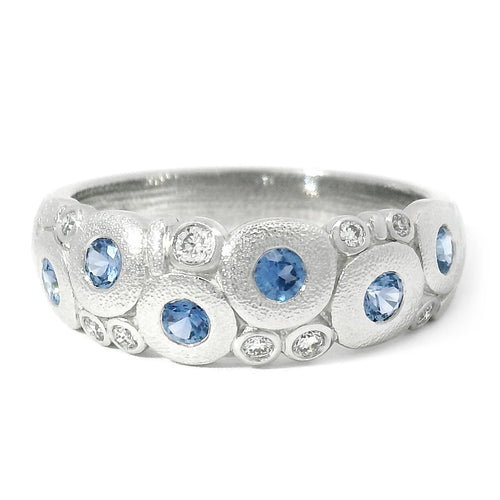Yogo Sapphire & Diamond Platinum Domed Ring - "Candy"