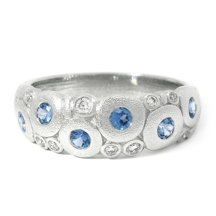 Yogo Sapphire & Diamond Platinum Domed Ring - "Candy"