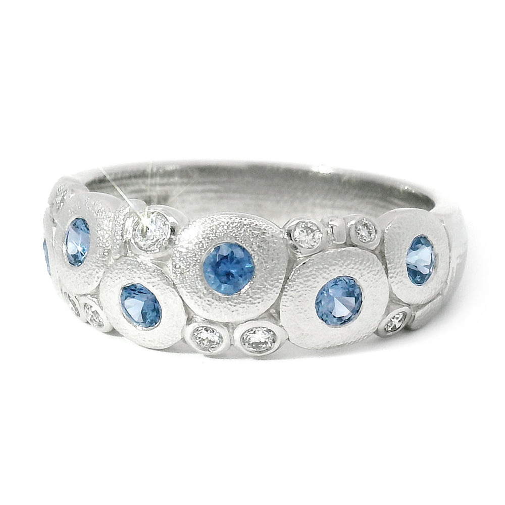Yogo Sapphire & Diamond Platinum Domed Ring - "Candy"