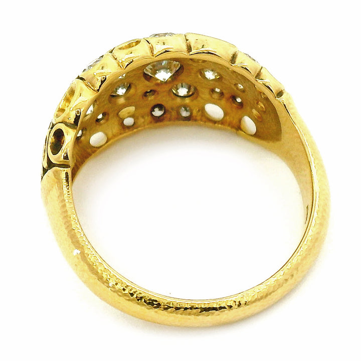 18K Yellow Gold & Diamond Band - "Open Work"