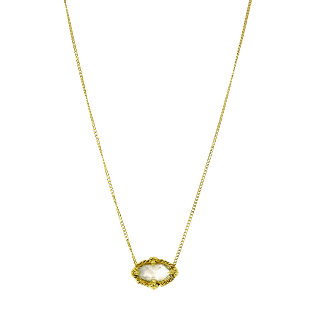 Soft Glow one-of-a-kind rose-cut diamond necklace in 18K gold
