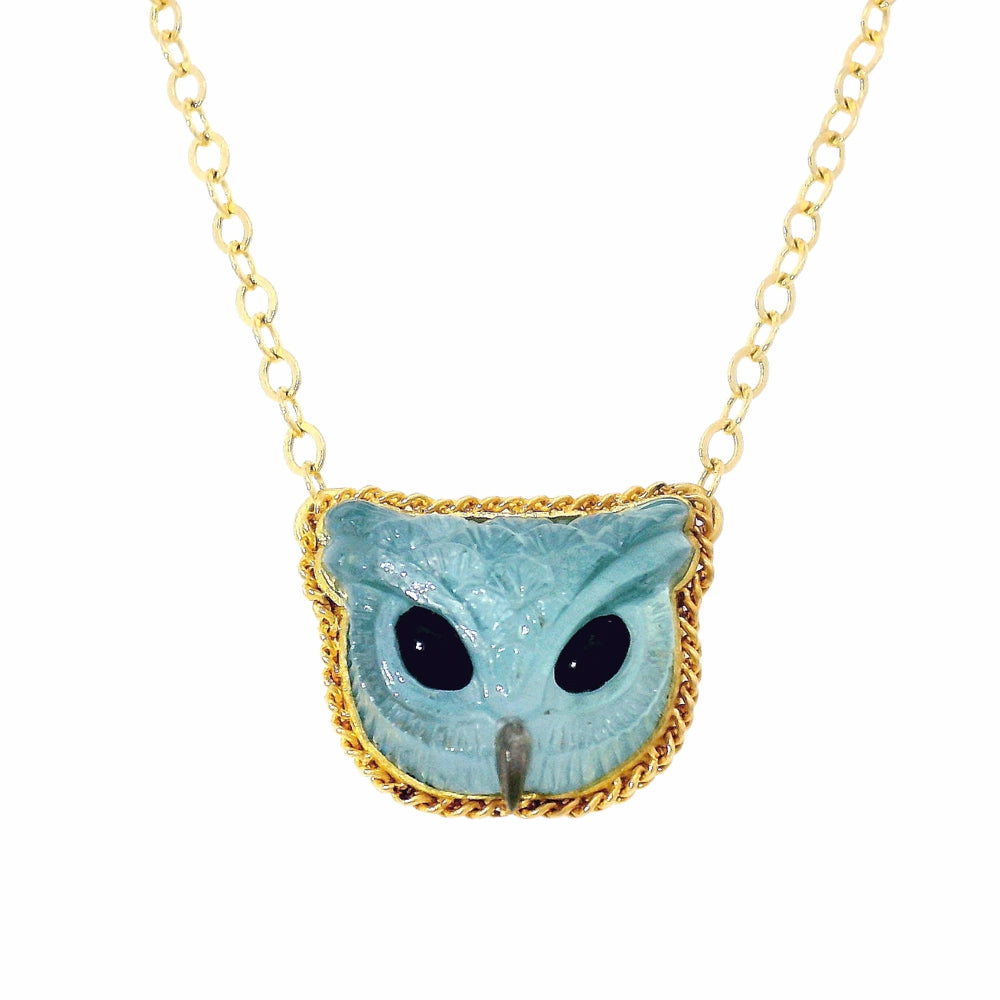 One-of-a-kind aquamarine pendant with teardrop eye detail