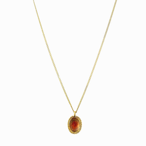 One-of-a-Kind Sunstone & Gold Necklace – “Emberveil”