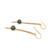 Gold Chain and Tahitian Pearl Earrings - "Dewdrop"