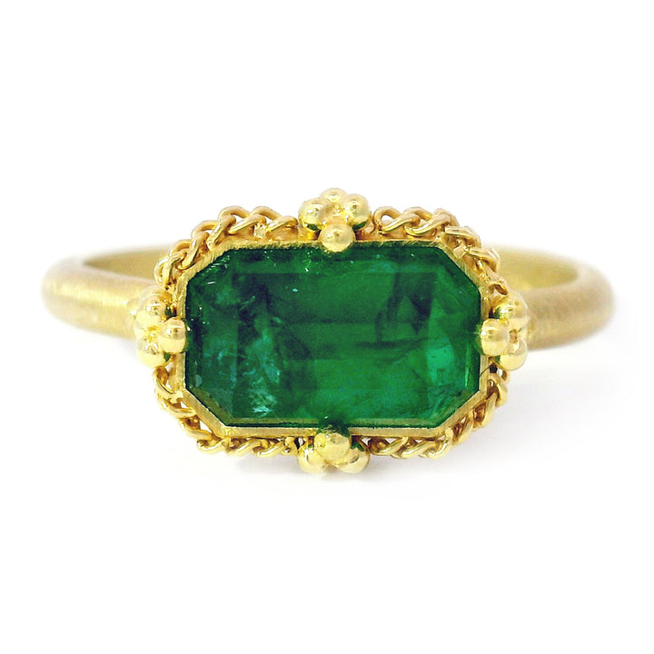 Yellow Gold and Emerald Ring - "Treasure Isle"