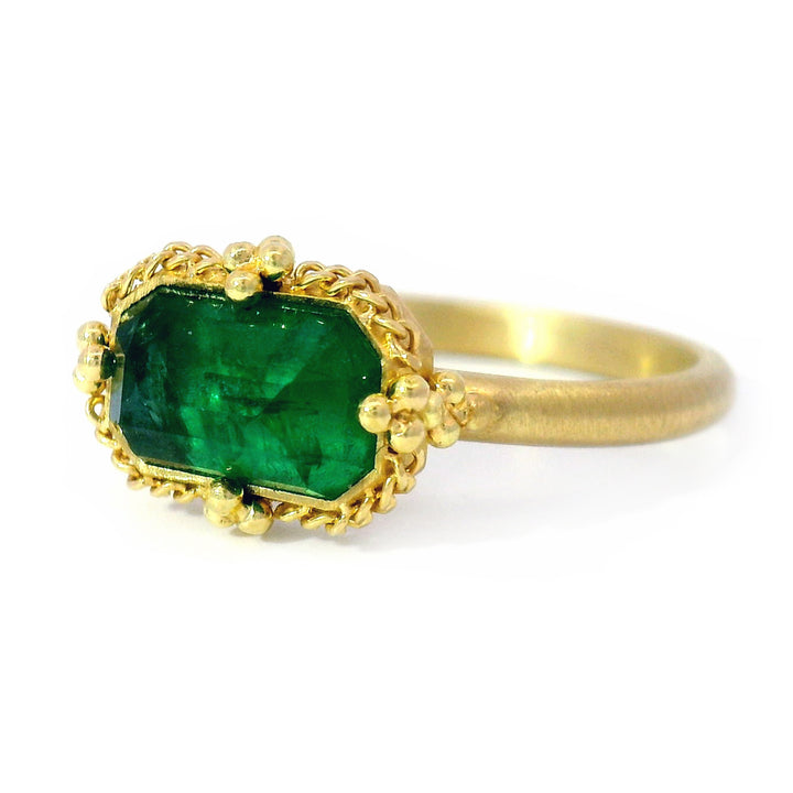 Yellow Gold and Emerald Ring - "Treasure Isle"