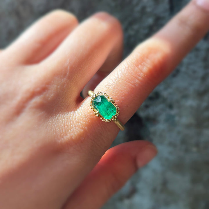 Yellow Gold and Emerald Ring - "Treasure Isle"