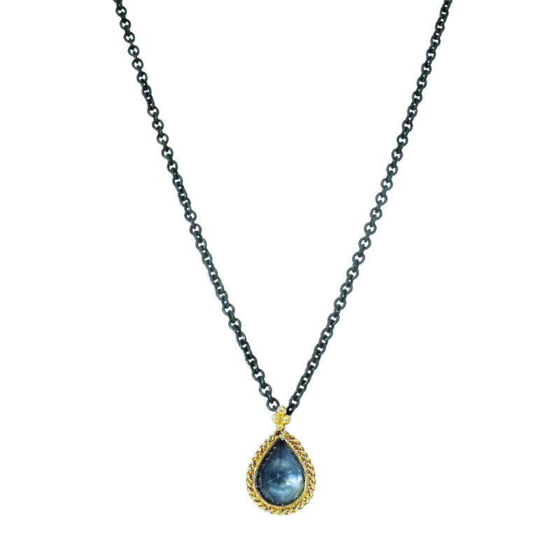 Pear-Shaped Montana Sapphire Necklace- "Stillwater"