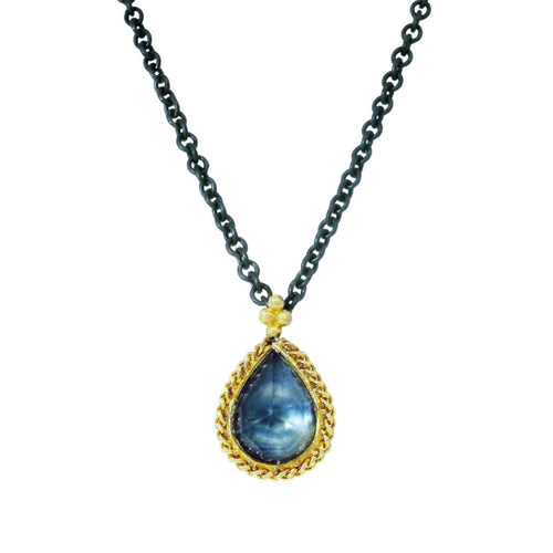 Pear-Shaped Montana Sapphire Necklace- "Stillwater"