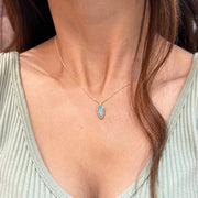 18K Yellow Gold Australian Opal Doublet Necklace - "Confetti Skies"