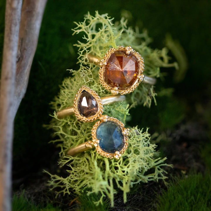 Brown Salt & Pepper Diamond Ring - "Siena"