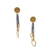 Gold Vermeil and Sterling Silver Dangle Earrings - "Galaxy"