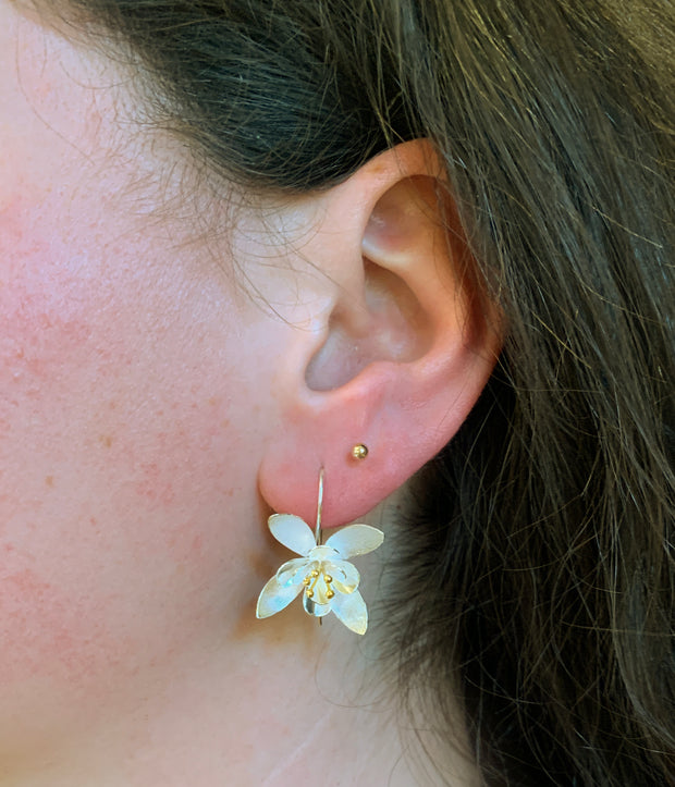 Sterling Silver & Gold Vermeil Floral Earrings - "Heavenly Bloom"