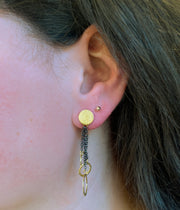 Gold Vermeil and Sterling Silver Dangle Earrings - "Galaxy"