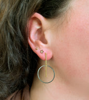 Gold Vermeil and Sterling Silver Geometric Earrings - "Astar"