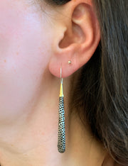 Sterling Silver & Gold Vermeil Drop Earrings - "Icicle"