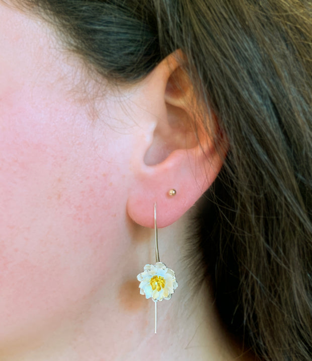 Sterling Silver & Gold Vermeil Floral Earrings - "Nilüfer"