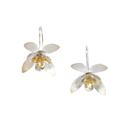 Sterling Silver & Gold Vermeil Floral Earrings - "Heavenly Bloom"