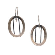 Gold Vermeil and Sterling Silver Geometric Earrings - "Benek"