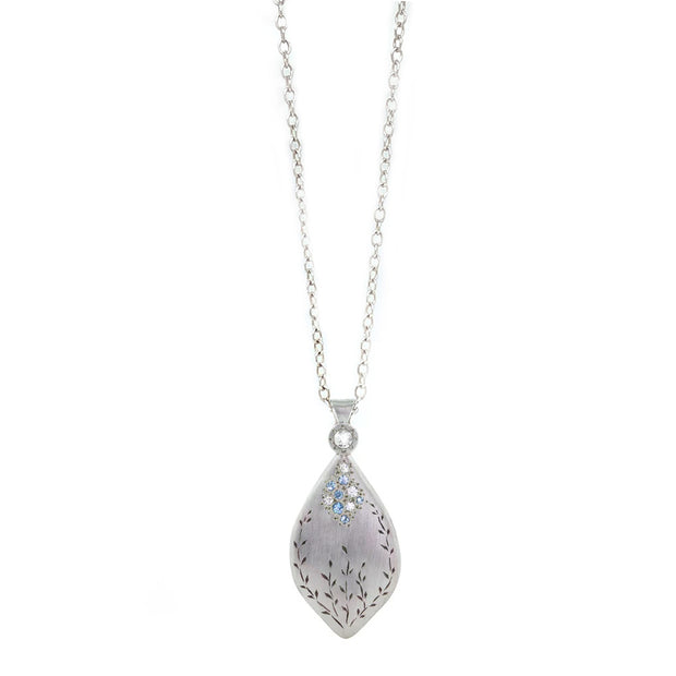 Diamond & Aquamarine Necklace - "Secret Garden"