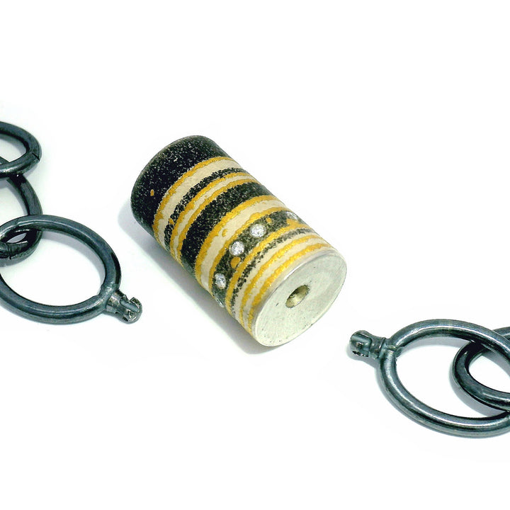 Diamond, Silver, Palladium & Gold Vario Pendant - "Strata"