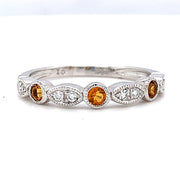 Citrine & Diamond Stackable Band