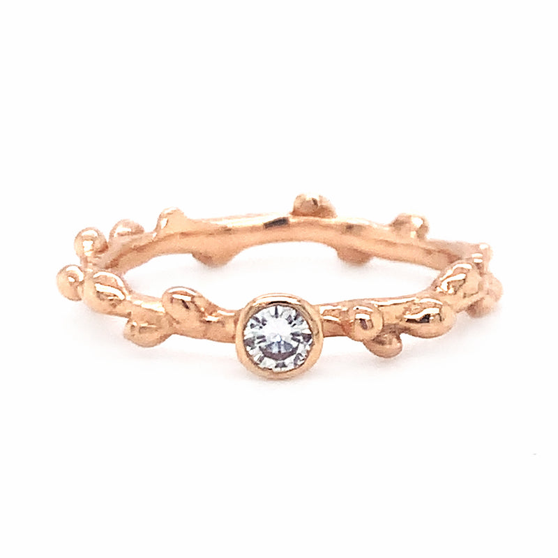 Rose Gold & Diamond Ring - "Bright Branch"