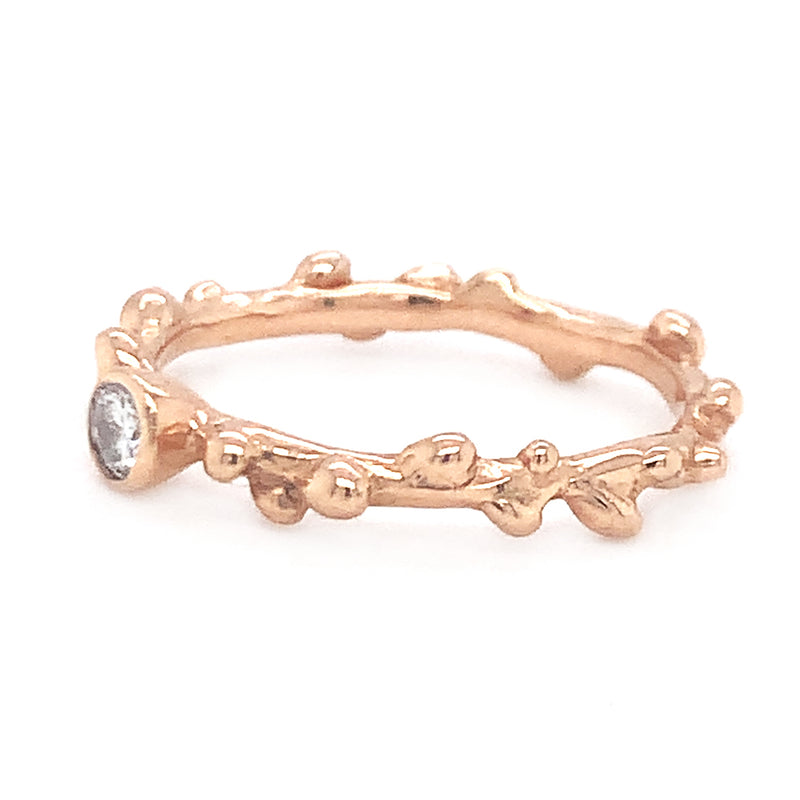 Rose Gold & Diamond Ring - "Bright Branch"