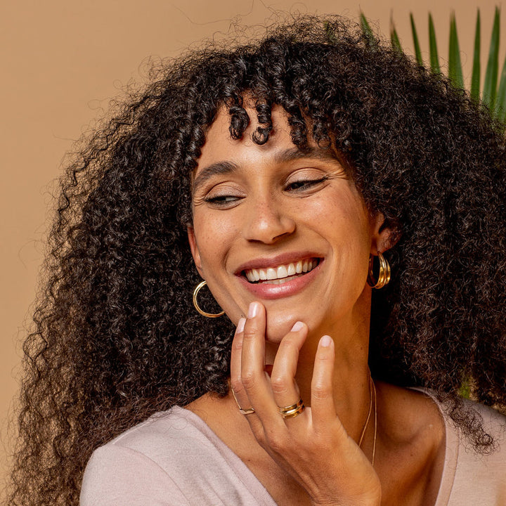 Medium Bronze Semi Hoop Earrings - "Sahara Ridge"