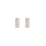 Yellow Gold & Channel Set Diamond Earrings- "Mosaic Mystery"