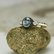 Montana Sapphire & Diamond Ring - "Icy Chroma"