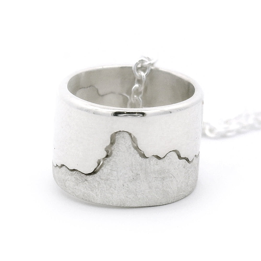 Sterling Silver Interlocking Mountain Pendant - "Crazy Mountains"