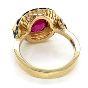 Ruby & Diamond Enamel Ring - "Rock Candy Glamour"