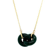 Interlocking Dark Green Burmese Jadeite Necklace