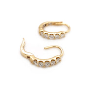 Gold & Diamond Huggie Earrings - "Taylor"