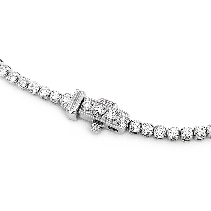White Gold Diamond Tennis Necklace - "Cascade of Diamonds"