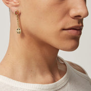 Balmain 18K Yellow Gold Emblem Single Drop Earring