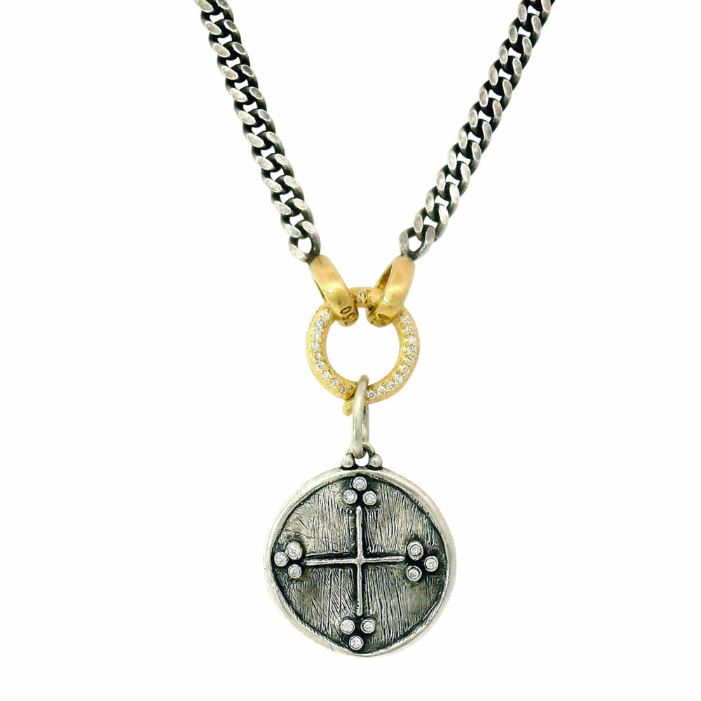 Sterling Silver & Diamond Pendant - "Know Thyself"