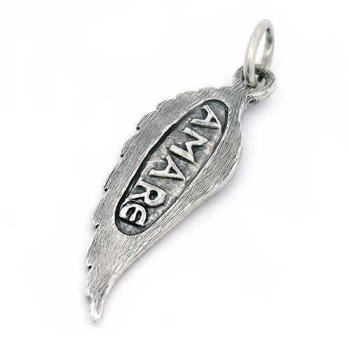 Designer Winged Charm in Sterling Silver - "Amare"