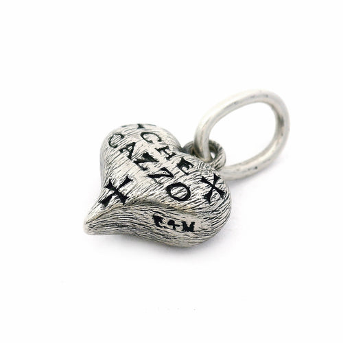 Sterling Silver Heart Charm with Engraving - "Che Cazzo/WTF"