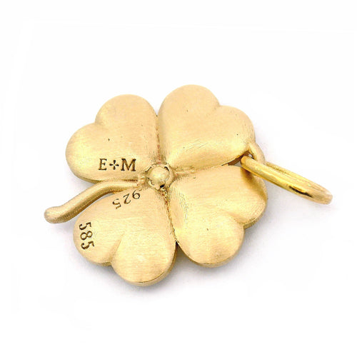Diamond Four-Leaf Clover Pendant - "Vita Amo La Mia"